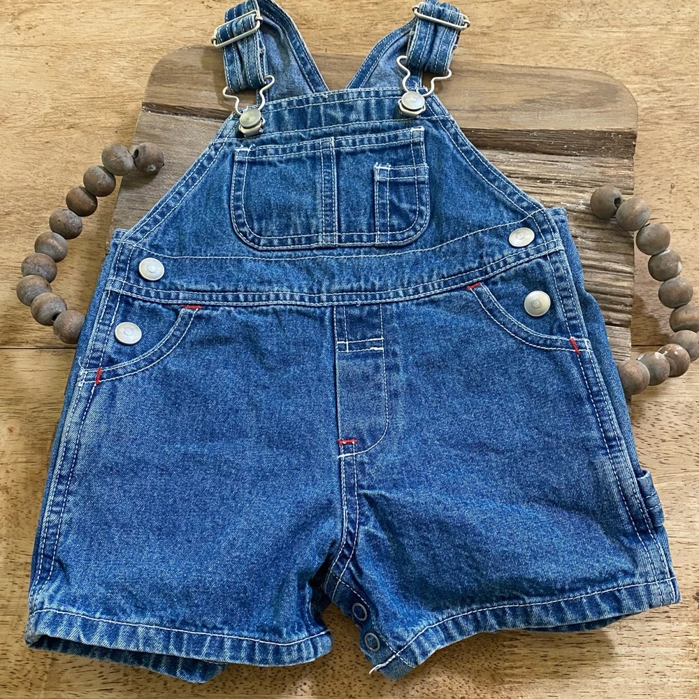 Vintage Gap Factory Infant Size Small 3-6 M Denim‎ Shortalls